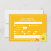 Cartons Réponse Mariage jaune marigold fleurs main aquarelle (Dos)