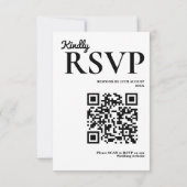 Cartons Réponse Mariage Journal Moderne Élégant Code QR (Dos)