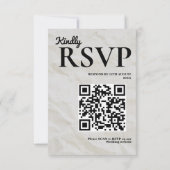 Cartons Réponse Mariage Journal Vintage Élégant Code QR (Dos)