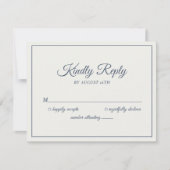 Cartons Réponse Mariage Kindly Répondre Modern Cream & Navy (Devant)