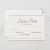 Cartons Réponse Mariage Kindly Répondre Moderne Mocha Brown (Devant)