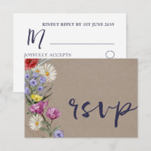 Mariage Kraft Fleur Sauvage Aquarelle Fantaisiste