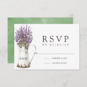 Cartons Réponse Mariage Lavande Cottage Chic (Devant / Derrière)