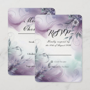 Cartons Réponse Mariage Lavande Mist et Chuchotements Aquarelle