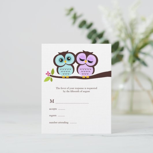 Cartons Réponse Mariage Lavender et Mint Ows (Debout devant)