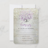 Cartons Réponse Mariage Lavender Fairytale Lumières et étoiles (Devant)