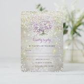 Cartons Réponse Mariage Lavender Fairytale Lumières et étoiles (Debout devant)