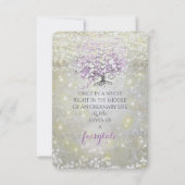 Cartons Réponse Mariage Lavender Fairytale Lumières et étoiles (Dos)