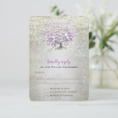 Cartons Réponse Mariage Lavender Fairytale Lumières et étoiles (Debout devant)