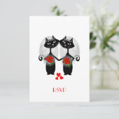 Cartons Réponse Mariage Lesbien Chat Cool Mariées Cute Mariage (Debout devant)