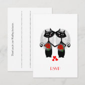 Cartons Réponse Mariage Lesbien Chat Cool Mariées Cute Mariage (Devant / Derrière)