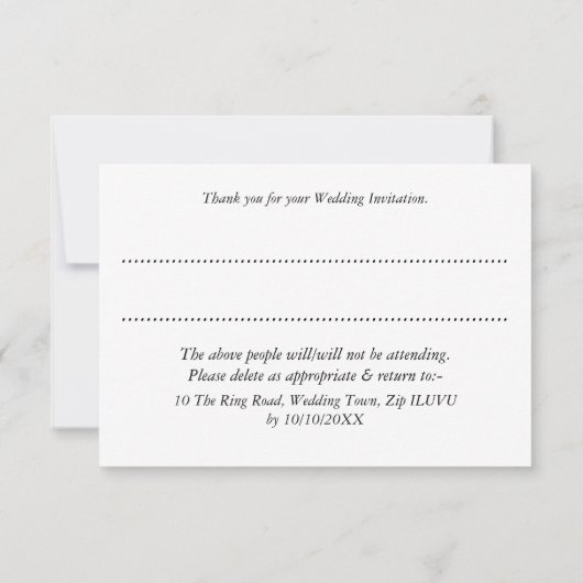 Cartons Réponse Mariage Lesbien Chat Cool Mariées Mignonnes Mariag (Dos)