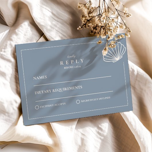 Cartons Réponse Mariage main Nautique tiré