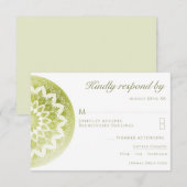 Cartons Réponse Mariage Mandala Vert Dentelle (Devant / Derrière)