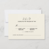 Cartons Réponse Mariage manuscrit rétro à la main (Devant)