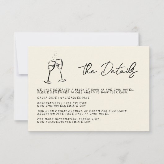 Cartons Réponse Mariage manuscrit rétro à la main (Devant)