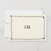 Cartons Réponse Mariage manuscrit rétro à la main (Dos)