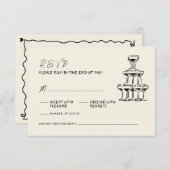 Cartons Réponse Mariage manuscrit rétro à la main (Devant / Derrière)