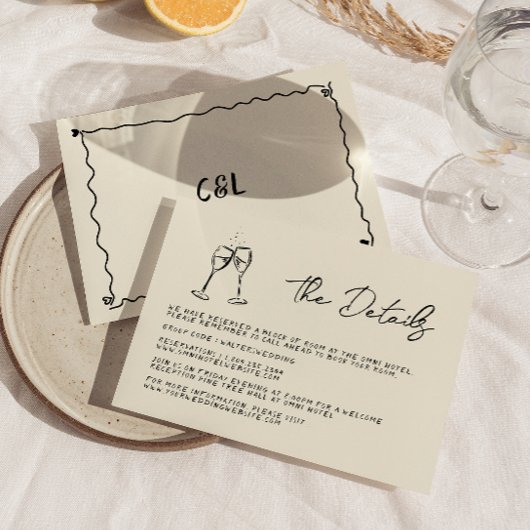 Cartons Réponse Mariage manuscrit rétro à la main