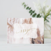 Cartons Réponse Mariage Marbre Violet Luxe Aurum (Debout devant)
