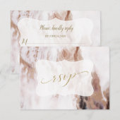 Cartons Réponse Mariage Marbre Violet Luxe Aurum (Devant / Derrière)