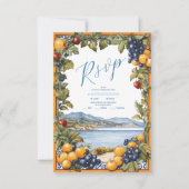 Cartons Réponse Mariage méditerranéen illustré (Devant)