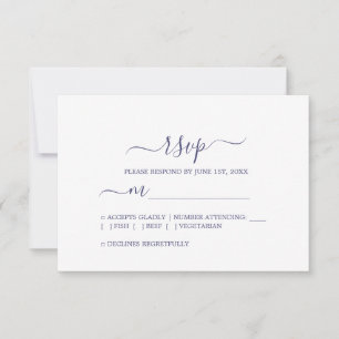 Cartons Réponse Mariage minimal bleu marine chic Script