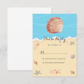 Cartons Réponse Mariage Minimal Bleu Océan Été (Devant / Derrière)