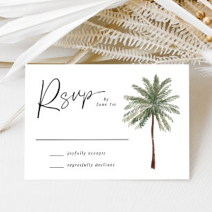 Cartons Réponse Mariage minimal de palmiers
