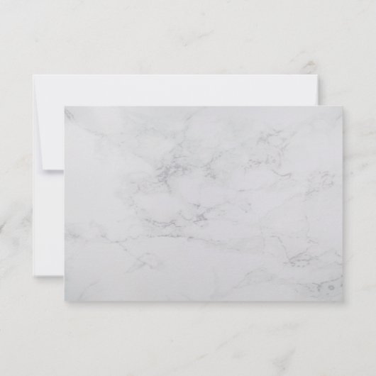 Cartons Réponse Mariage minimal noir noir de script chic (Dos)