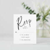 Cartons Réponse Mariage minimaliste (Debout devant)