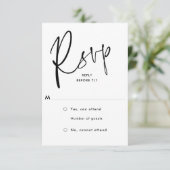 Cartons Réponse Mariage minimaliste (Debout devant)