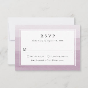Cartons Réponse Mariage minimaliste aquarelle ombré prune
