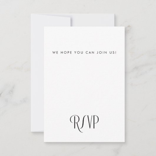 Cartons Réponse Mariage minimaliste Art Déco moderne (Devant)