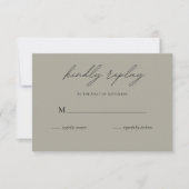 Cartons Réponse Mariage Minimaliste Beige (Devant)