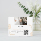 Cartons Réponse Mariage minimaliste blanc marron (Debout devant)