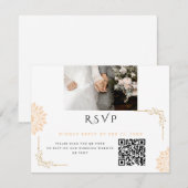 Cartons Réponse Mariage minimaliste blanc marron (Devant / Derrière)