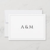 Cartons Réponse Mariage minimaliste blanc moderne (Dos)