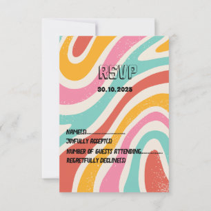 Cartons Réponse Mariage minimaliste coloré