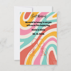 Cartons Réponse Mariage Minimaliste Coloré