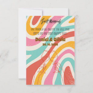 Cartons Réponse Mariage minimaliste coloré