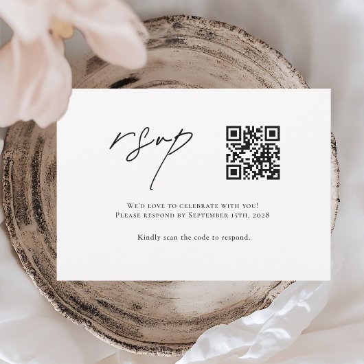 Cartons Réponse Mariage minimaliste de code QR