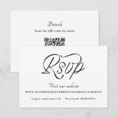 Cartons Réponse Mariage Minimaliste Écriture Ruban (Devant / Derrière)