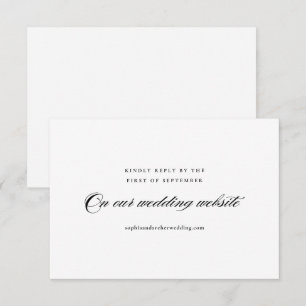 Cartons Réponse Mariage minimaliste élégant noir et blanc moderne