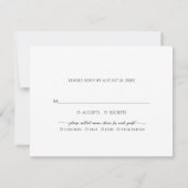 Cartons Réponse Mariage minimaliste en ivoire (Dos)