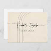 Cartons Réponse Mariage minimaliste en ivoire (Devant / Derrière)