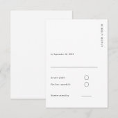 Cartons Réponse Mariage Minimaliste et Chic Blanc Moderne Simple (Devant / Derrière)