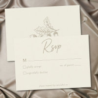 Mariage Minimaliste Feuille de Chêne Automne Crème