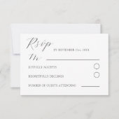 Cartons Réponse Mariage Minimaliste Gris & Blanc (Devant)