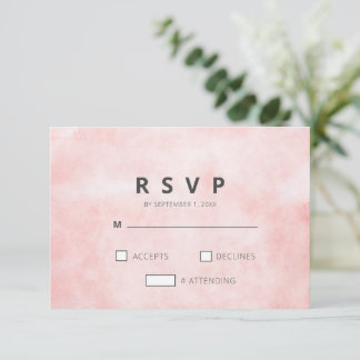 Cartons Réponse Mariage Minimaliste Moderne Aquarelle Pêche